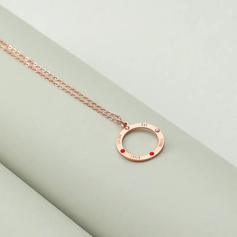 Exquisite Fashion Hollow Out Round Customizable Name Design Versatile Necklace 6