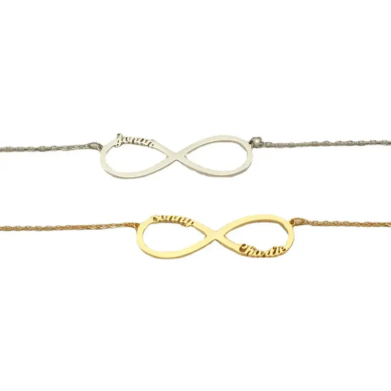 Exquisite Fashion Infinity Loop Design Customizable Name Versatile Necklace 2
