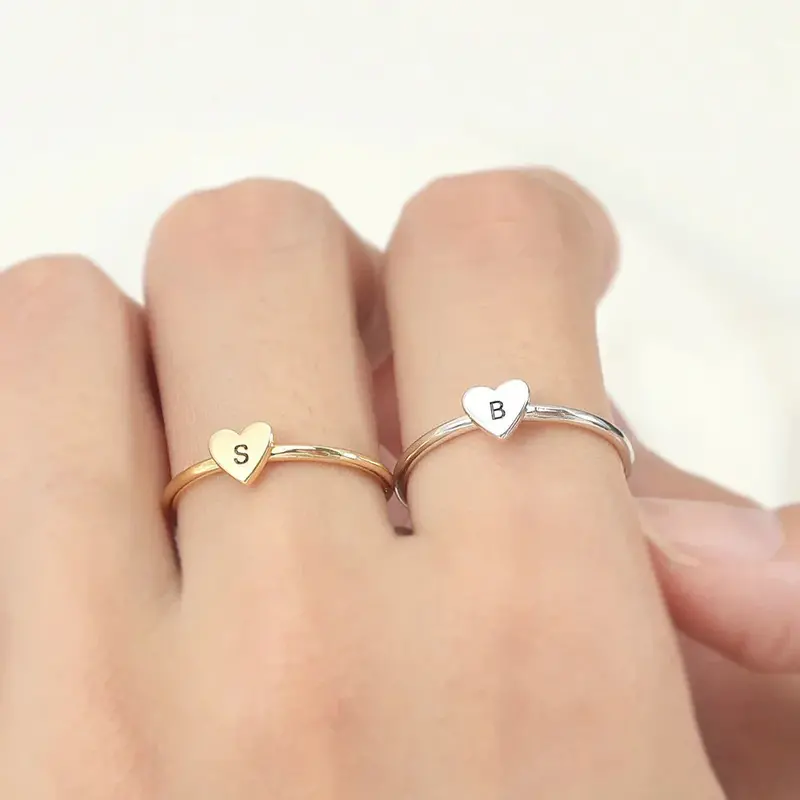 Exquisite Light Luxury Customizable Letter Design Versatile Ring 3