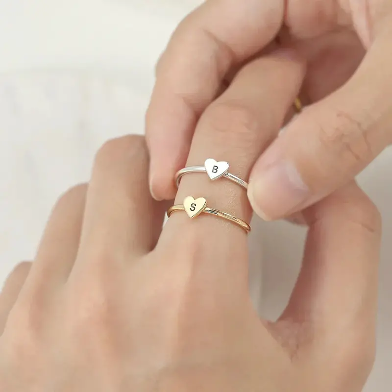 Exquisite Light Luxury Customizable Letter Design Versatile Ring 4