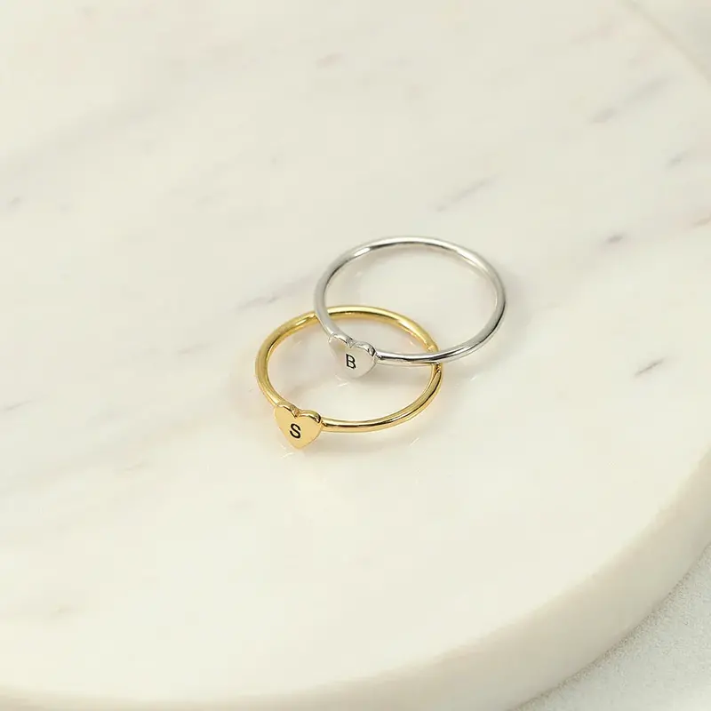 Exquisite Light Luxury Customizable Letter Design Versatile Ring 5