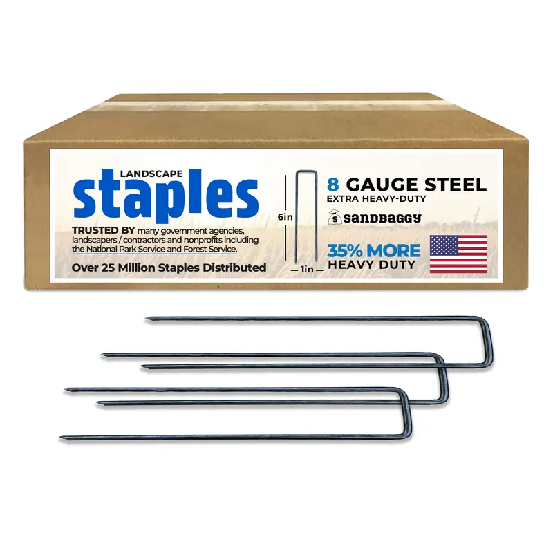 Extra Heavy Duty 6-Inch Landscape Staples – Usa Made, 8 Gauge Steel 1