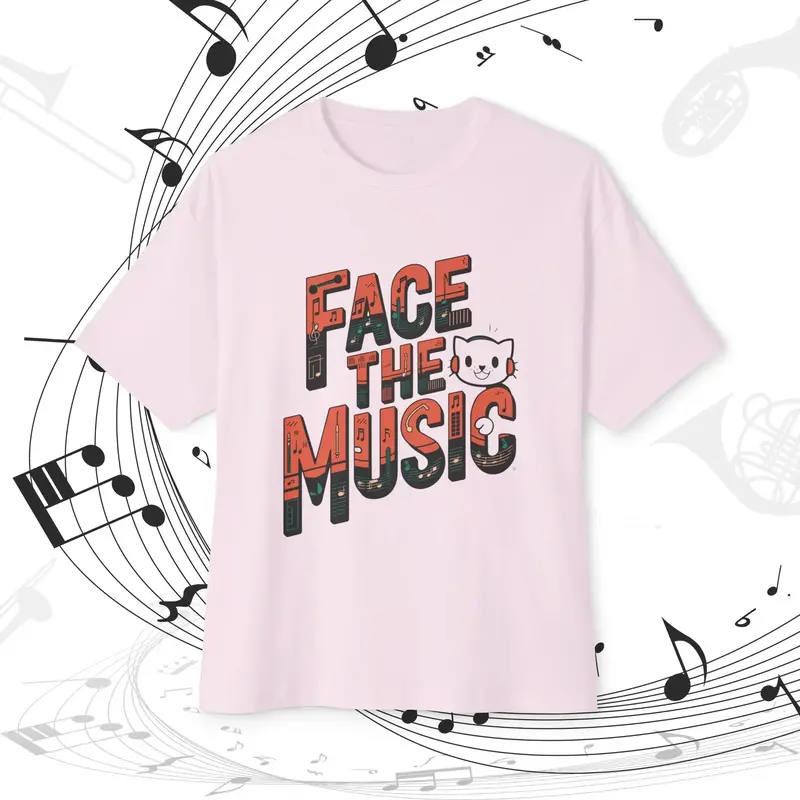 Face The Music Idiom Unisex Oversized Boxy Tshirt 2