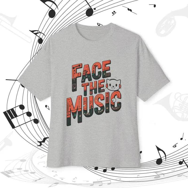 Face The Music Idiom Unisex Oversized Boxy Tshirt 4