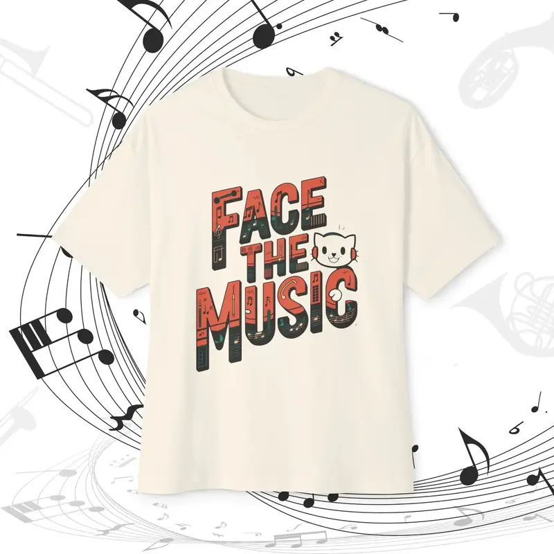Face The Music Idiom Unisex Oversized Boxy Tshirt 4
