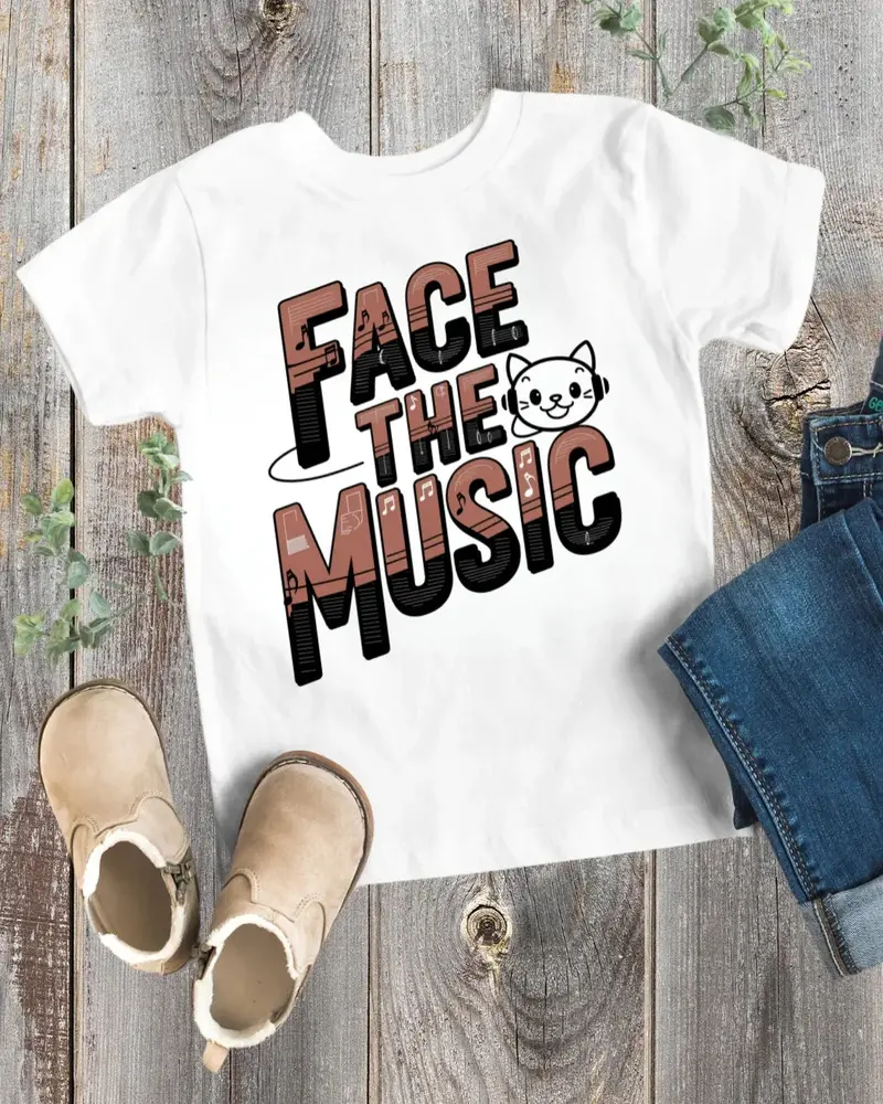 Face The Music Kid Heavy Cotton Tshirt 1
