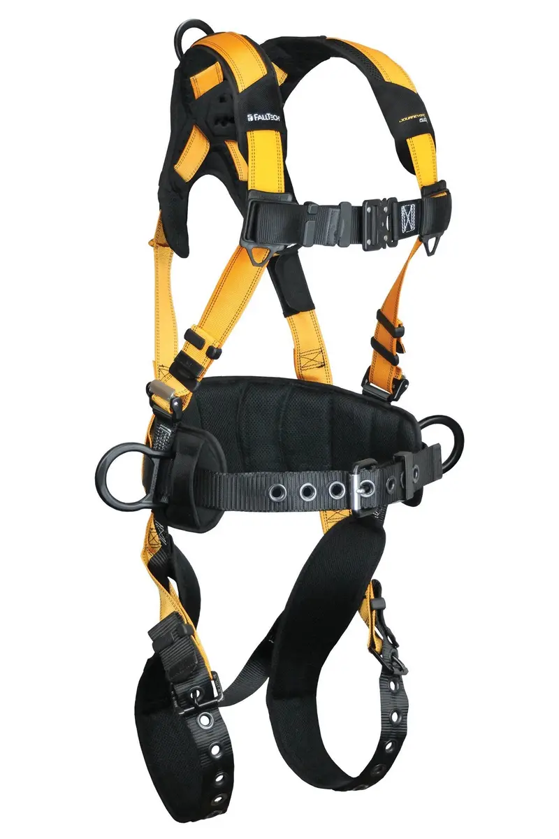 Falltech Journeyman Flex® Aluminum 3D Construction Belted Full Body Harness, Tongue Buckle Leg Adjustment #7035B 1