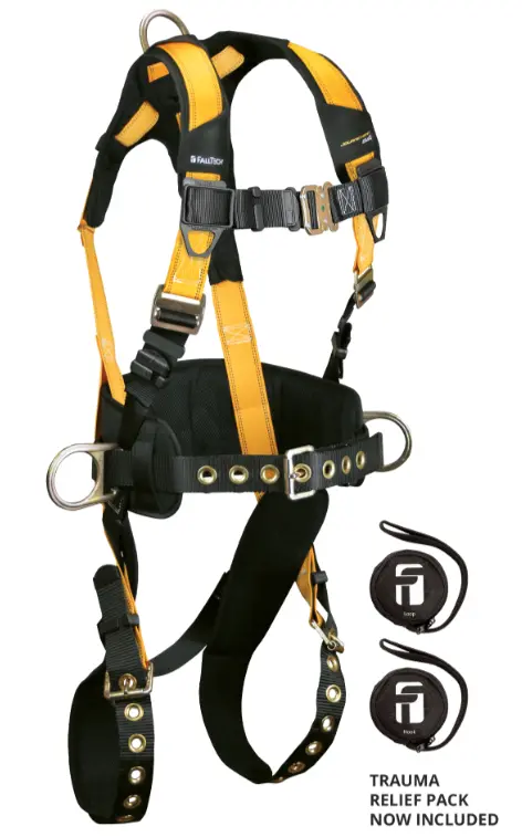 Falltech Journeyman Flex® Steel 3D Construction Belted Full Body Harness, Tongue Buckle Leg Adjustment #7035 1