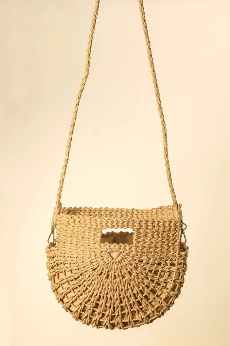 Fame Braided Semi Circle Tote Bag 1