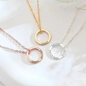 Fashionable And Simple Necklace With Hollow Round Shape And Customizable Name Design 1