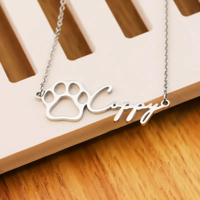 Fashionable Hollow Design Name Pendant Necklace 1