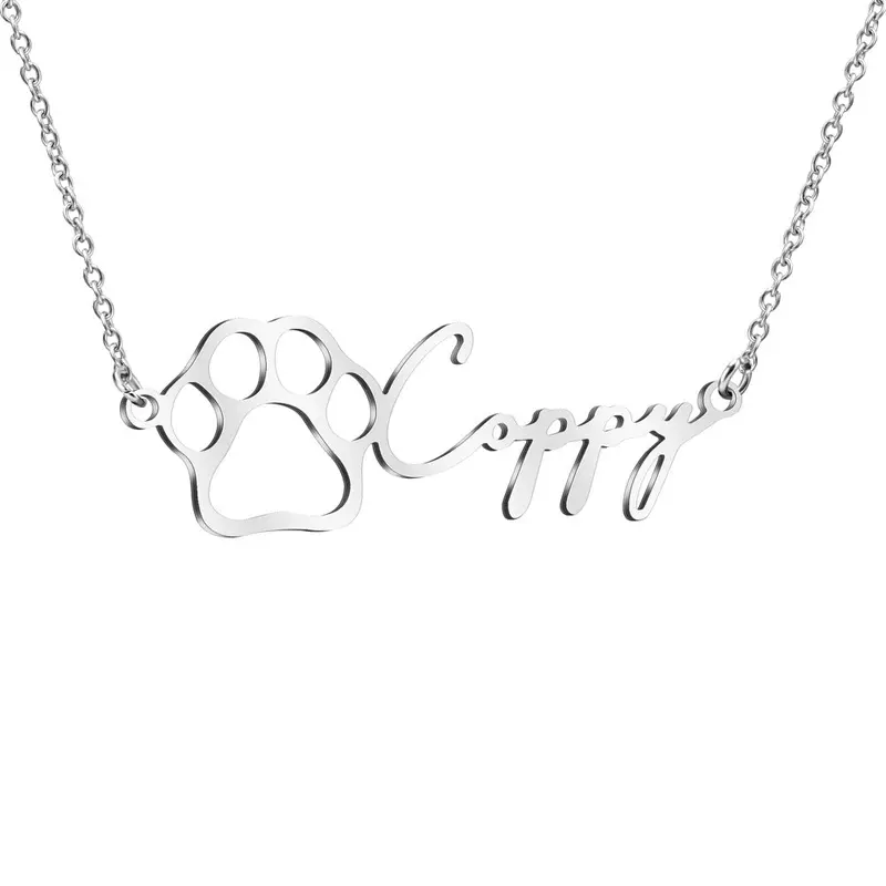 Fashionable Hollow Design Name Pendant Necklace 1