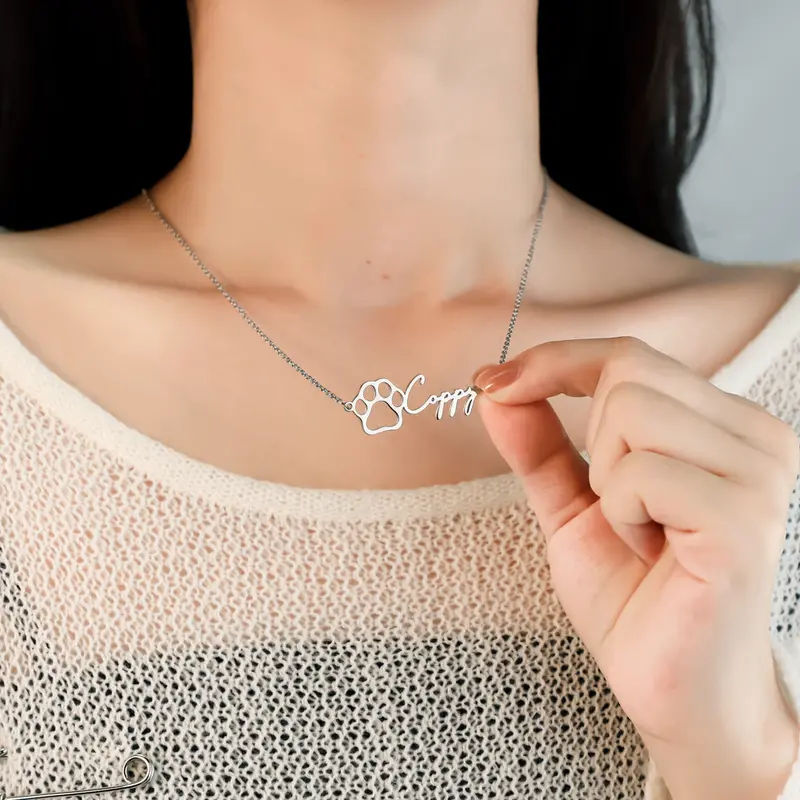 Fashionable Hollow Design Name Pendant Necklace 2