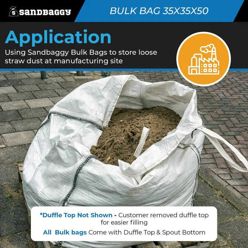 Fibc Bulk Bag – Duffle Top, Spout Bottom – 3000 Lb Cap., Food Grade – 35" X 35" X 50" (45 Cu Ft) 4