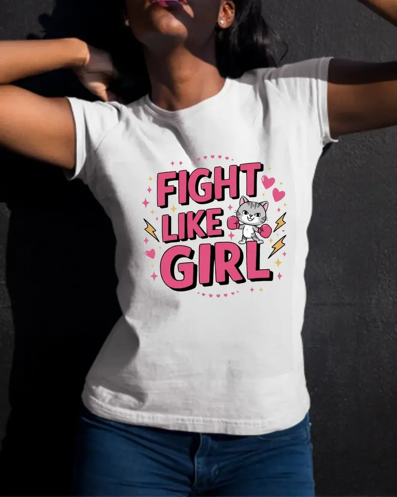 Fight Like Girl Cotton T-Shirt 3