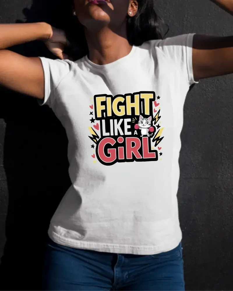 Fight Like Girl Cotton T-Shirt 3