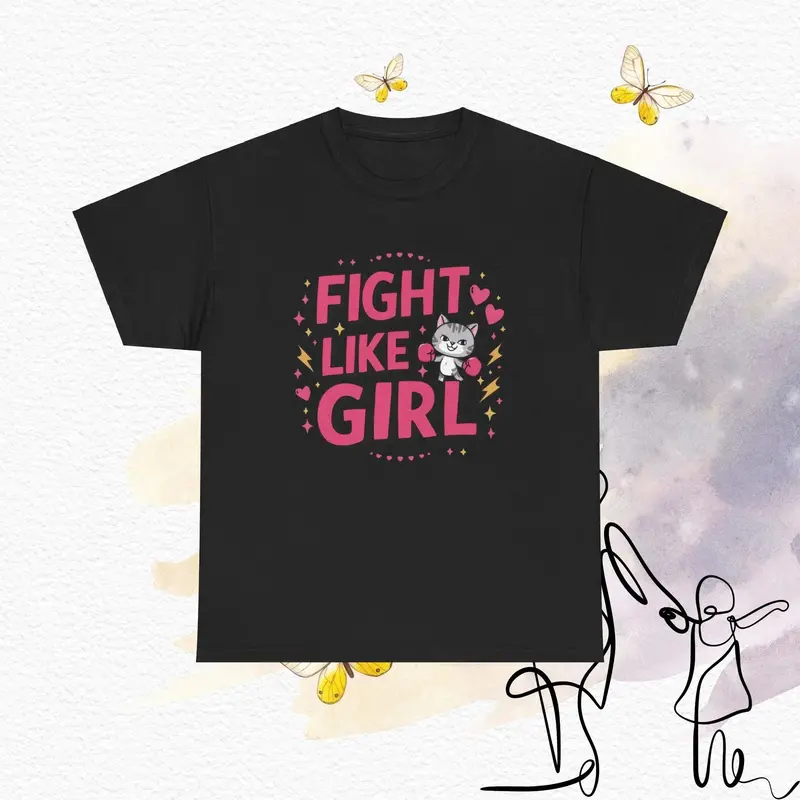 Fight Like Girl Cotton T-Shirt 7