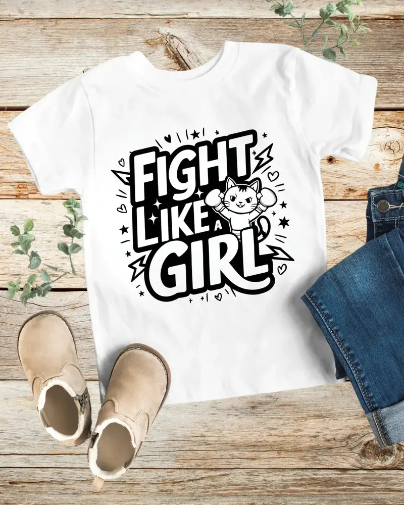 Fight Like Girl Kid Cotton T-Shirt 1