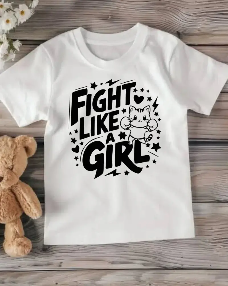 Fight Like Girl Youth Heavy Cotton T-Shirt 1