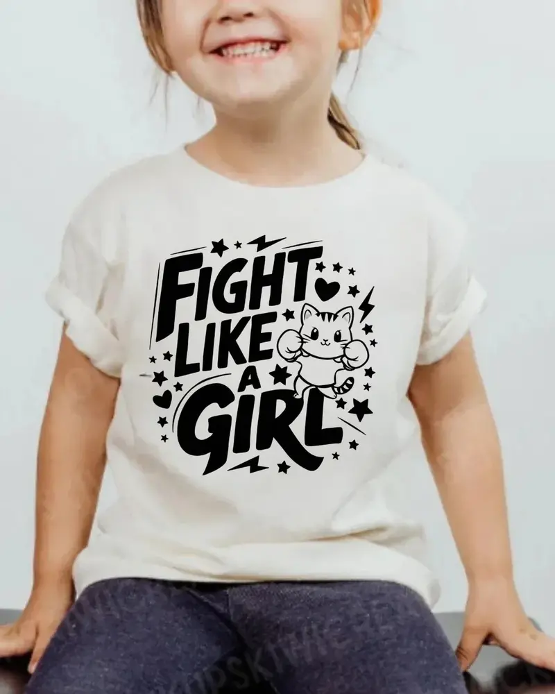 Fight Like Girl Youth Heavy Cotton T-Shirt 4