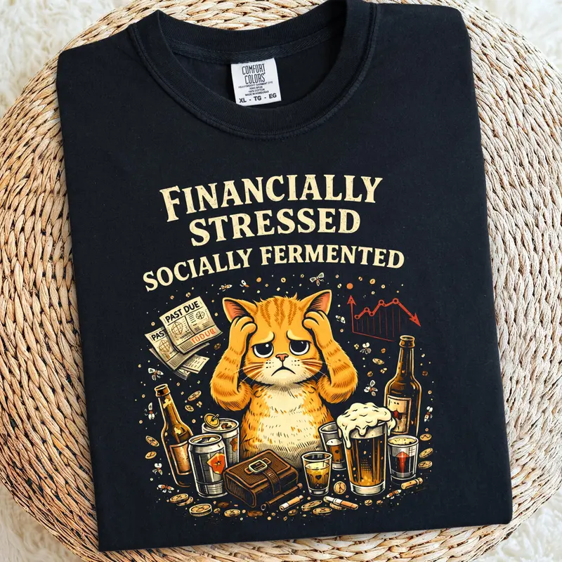 Financially Stressed Socially Fermantaed Cotton Tshirt 1