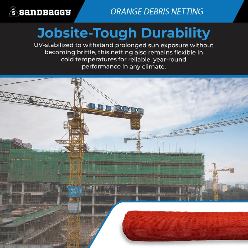 Fire Resistant Debris & Safety Netting | Orange (4 Ft X 150 Ft) 6