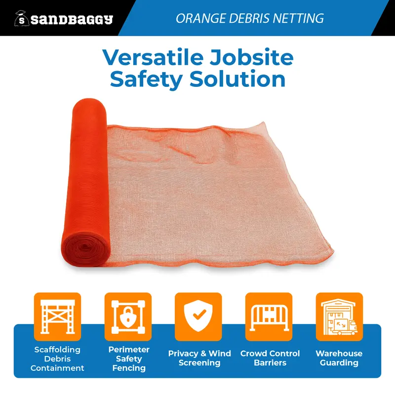 Fire Resistant Debris & Safety Netting | Orange (4 Ft X 150 Ft) 7