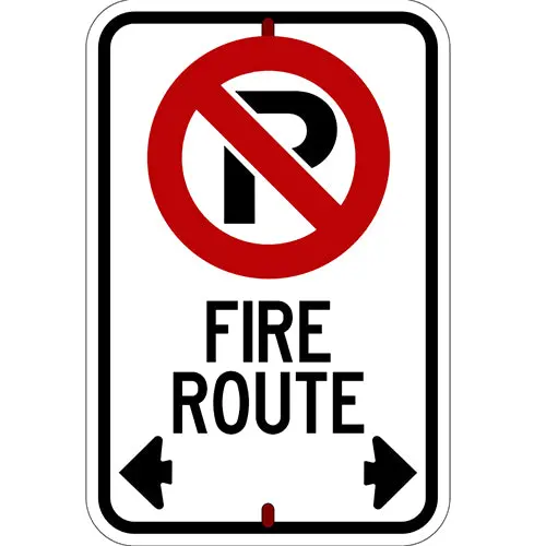 Fire Route - No Parking Sign 1