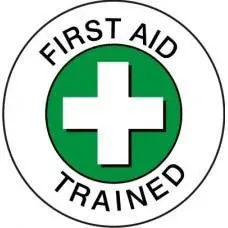 First Aid Trained Green Hard Hat Stickers #Ss6 1