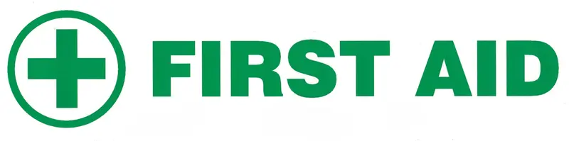 First Aid With Cross -- Pressure Sensitive Decal 2X9 # Pd-2666 1