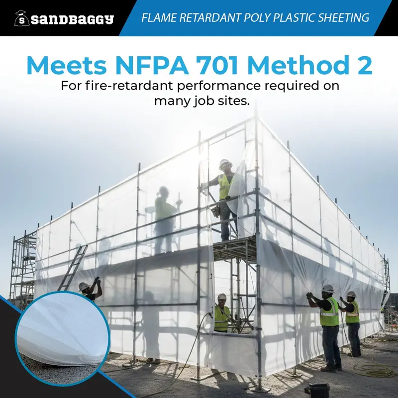 Flame Retardant Poly Plastic Sheeting 6 Mil – 20 Ft X 100 Ft, White | Usa Made 5