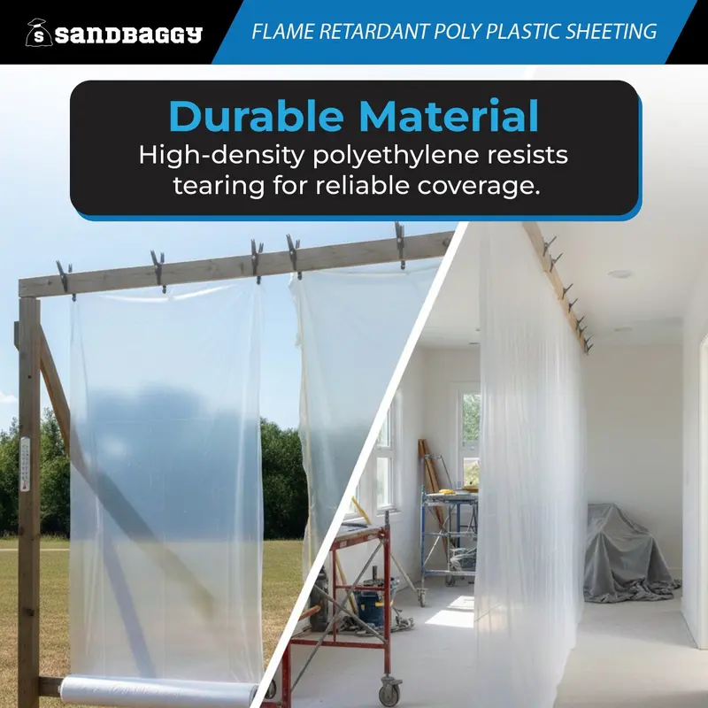 Flame Retardant Poly Plastic Sheeting 6 Mil – 20 Ft X 100 Ft, White | Usa Made 7