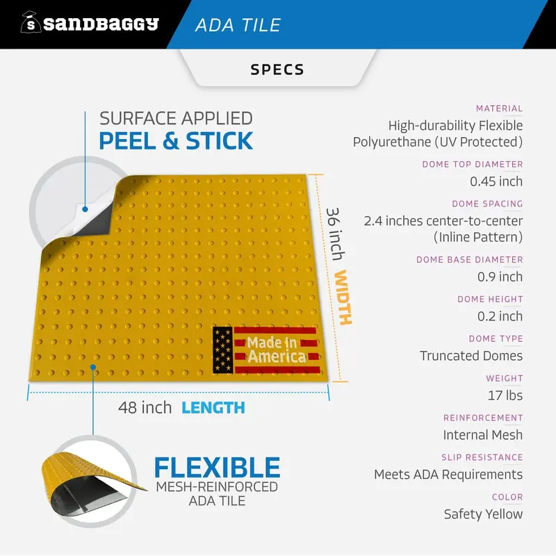 Flexible Peel & Stick Ada Tile (36" X 48") - 5 Minute Install (Usa Made) 2