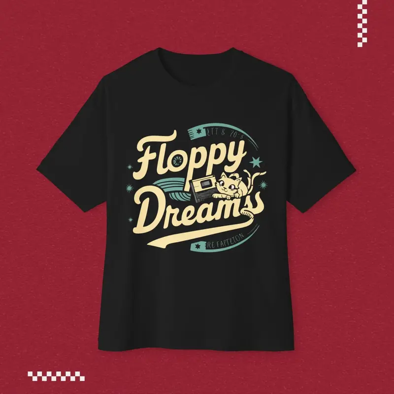 Floppy Dream Unisex Retro Oversized Boxy Tshirt 1