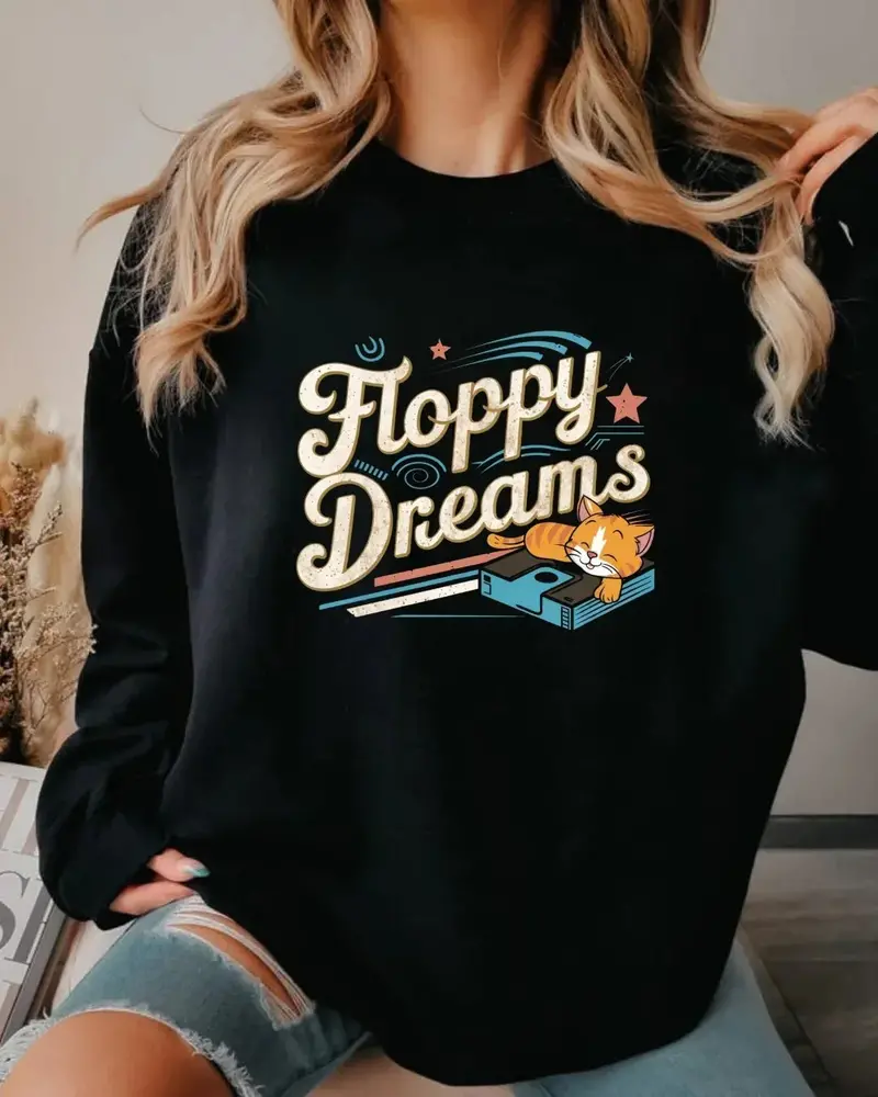 Floppy Dream Vintage Retro Video Game Ultra Cotton Crewneck Sweatshirt 1