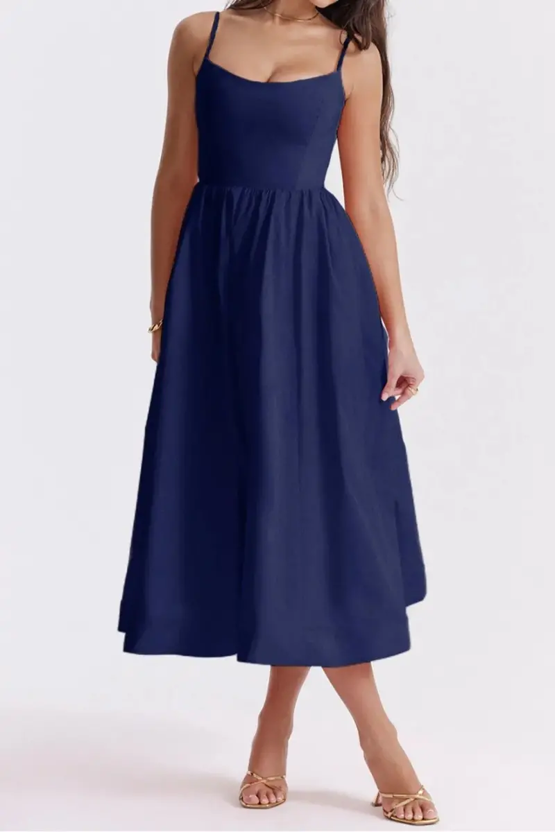 Floral Print Spaghetti Strap Midi Dress 13