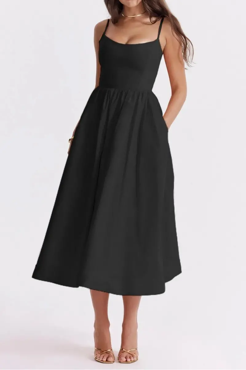 Floral Print Spaghetti Strap Midi Dress 15