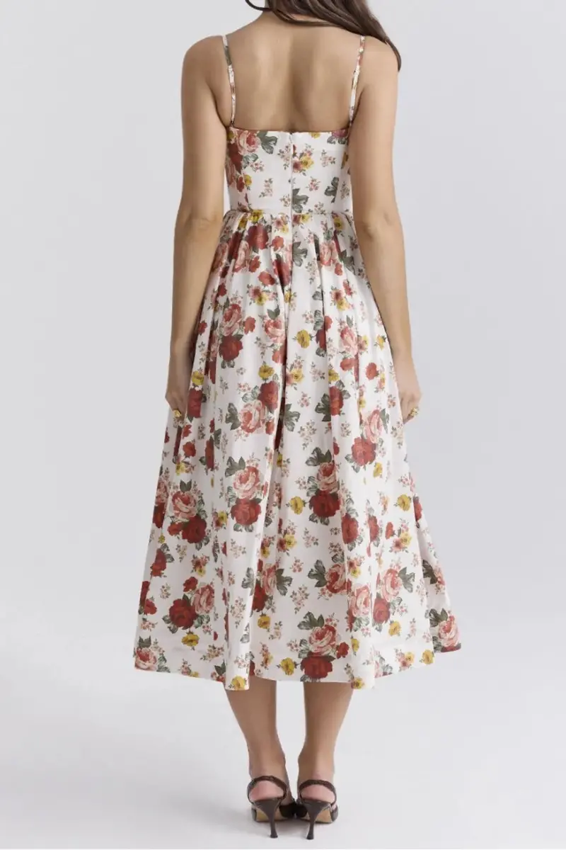 Floral Print Spaghetti Strap Midi Dress 6