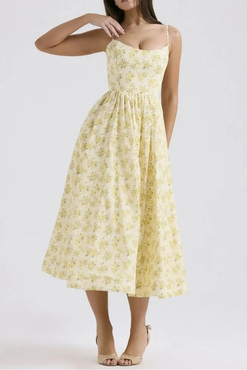 Floral Print Spaghetti Strap Midi Dress 7