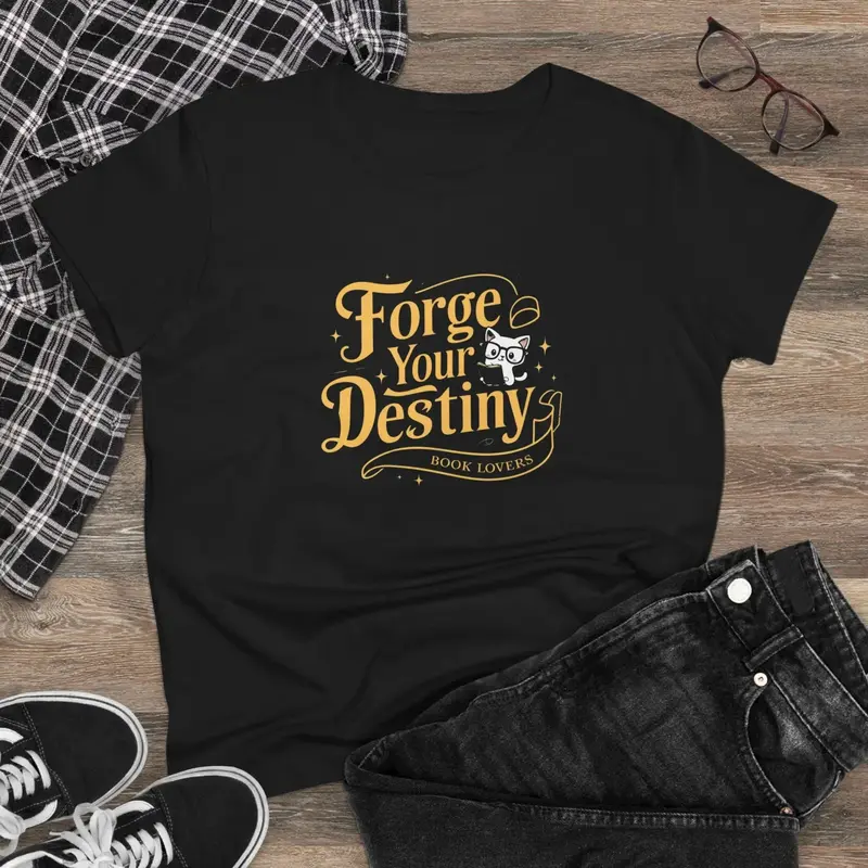 Force Your Destiny Book Lovers Cotton Women T-Shirt 3