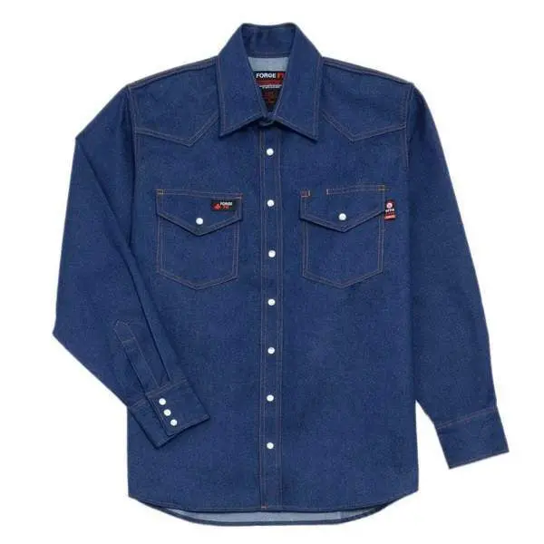 Forge Fr Denim Snap Front Shirt #Mfrsld-002-Denim 1