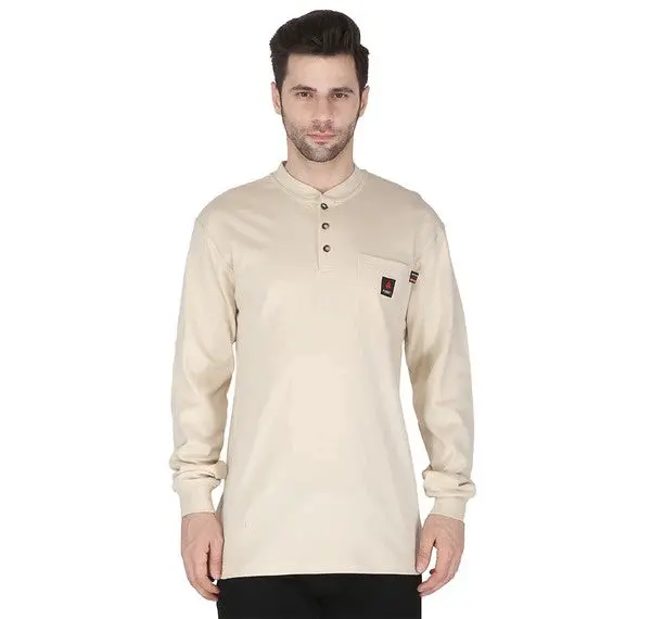 Forge Fr Long Sleeve Henley Shirt-Sand 1