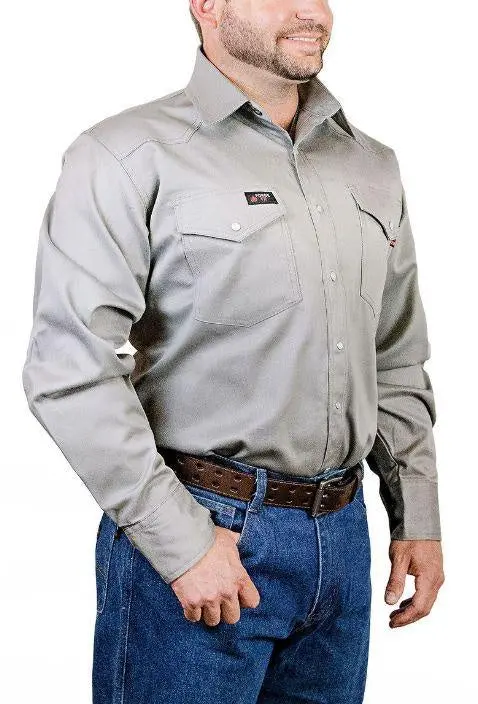 Forge Fr Snap Front Grey Work Shirt 1