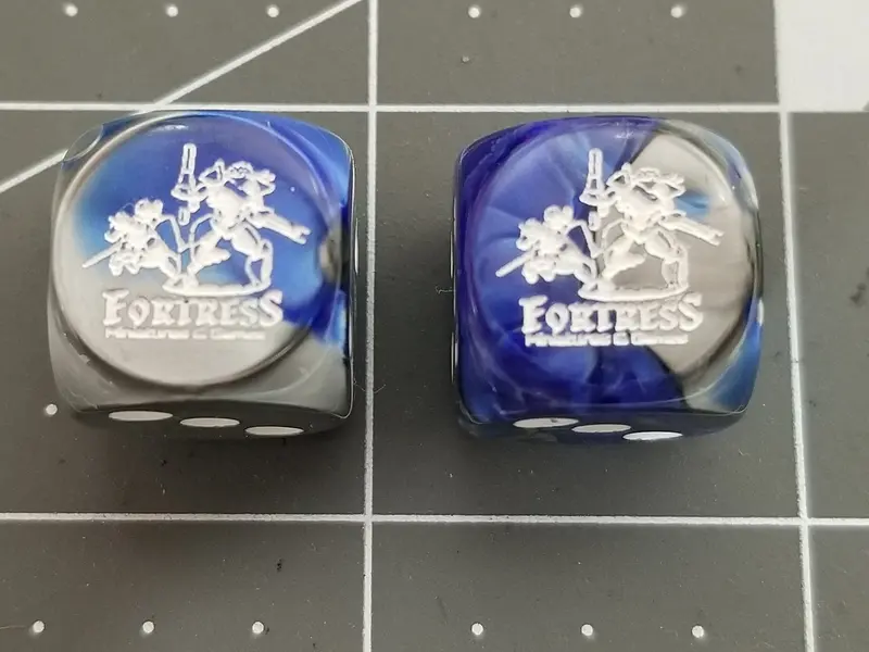 Fortress Logo Dice Pair- Blue/Silver 1