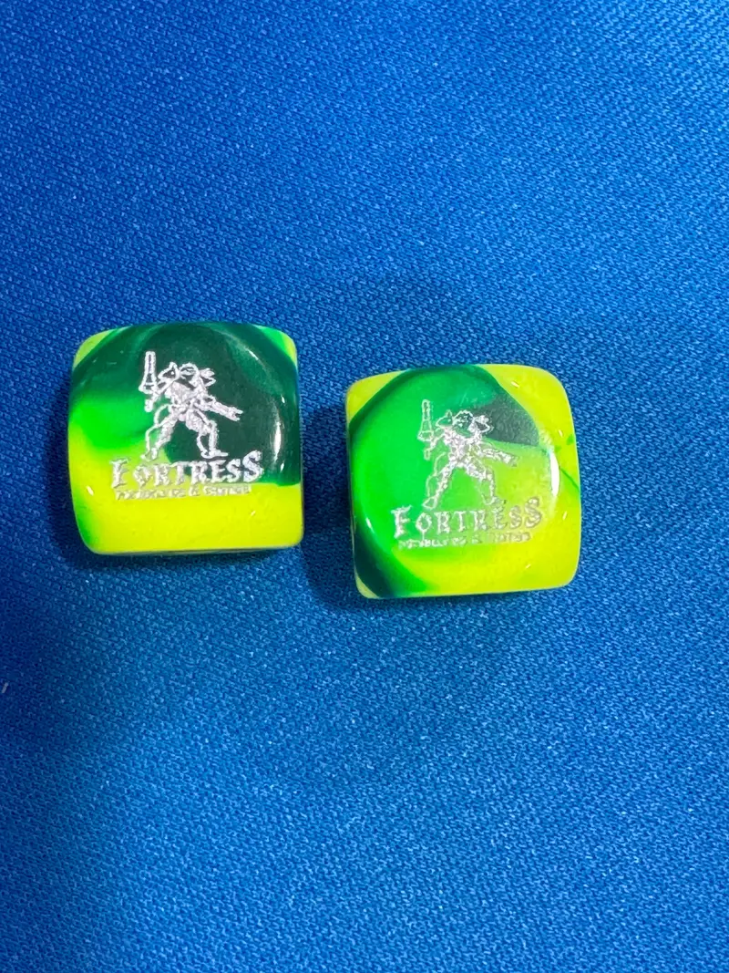 Fortress Logo Dice Pair- Green/Yellow 1