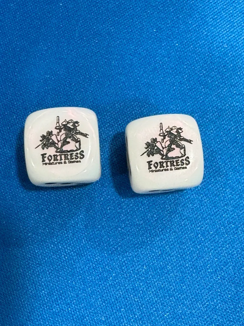 Fortress Logo Dice Pair- Pearl White 1