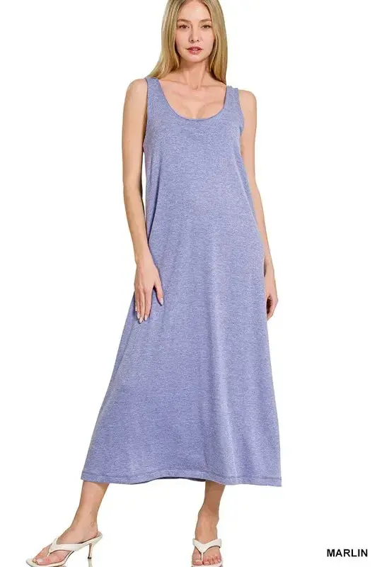 French Terry Twisted Strap Midi Dress 1