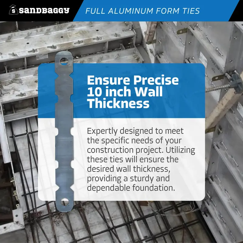 Full Aluminum Form Ties - Round End (6" - 12" Concrete Walls) 16