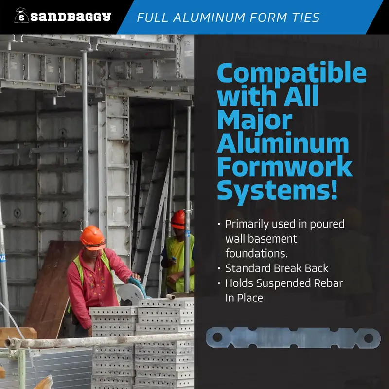 Full Aluminum Form Ties - Round End (6" - 12" Concrete Walls) 23
