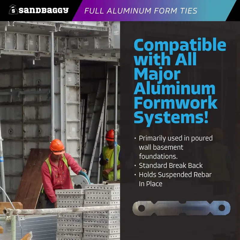 Full Aluminum Form Ties - Round End (6" - 12" Concrete Walls) 5